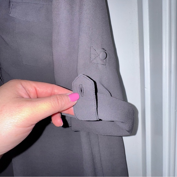 Torrid georgette pullover blouse in nine iron charcoal gray torrid size 1 (1X). - Picture 8 of 11